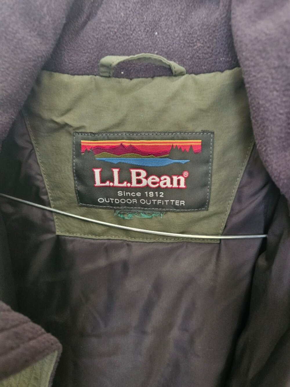 L.L.Bean Thinsulate Lite Loft Hooded Parka Jacket XL Green Black Winter Coat - Picture 9 of 16